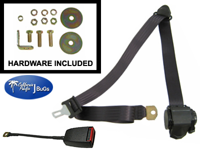 SEAT BELT, RETRACTABLE, LAP & SHOULDER, BLACK, LEFT OR RIGHT, EACH